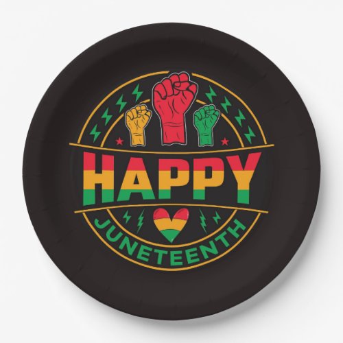 Happy Juneteenth Paper Plates