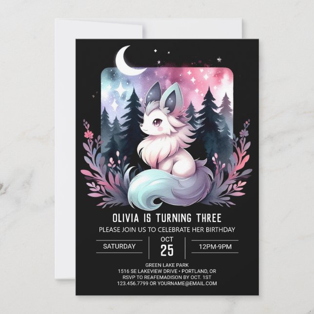 Happy Jungle Wolf Birthday Invitation (Front)