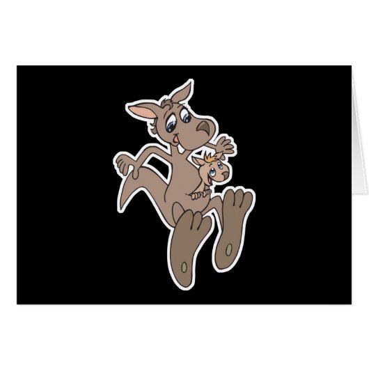 happy kangaroo and joey cards (Front Horizontal)