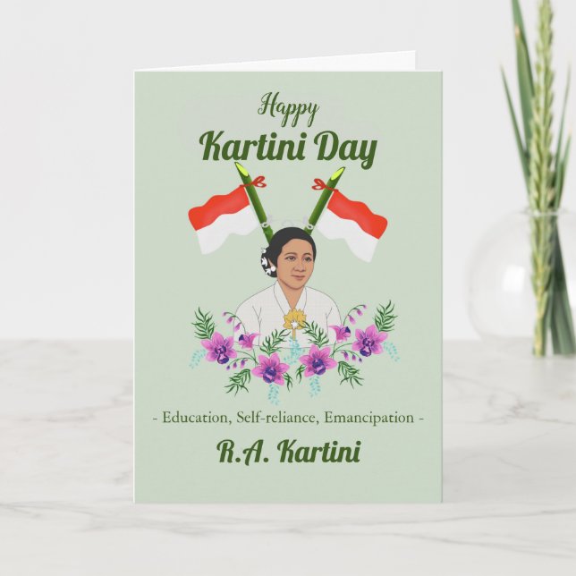 Happy Kartini Day Womens Indonesian Hero  Card (Front)