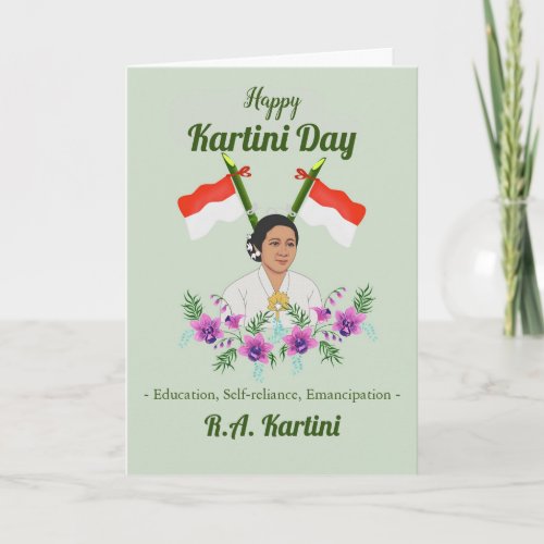 Happy Kartini Day Womens Indonesian Hero  Card