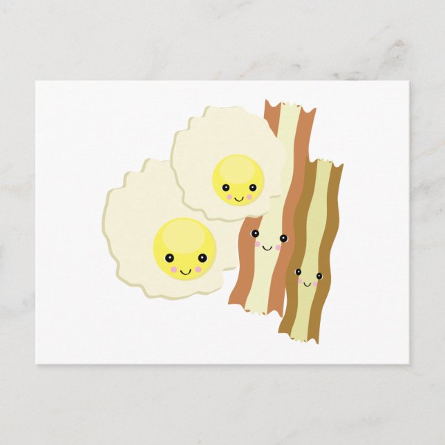 happy kawaii  breakfast postcard (Front)