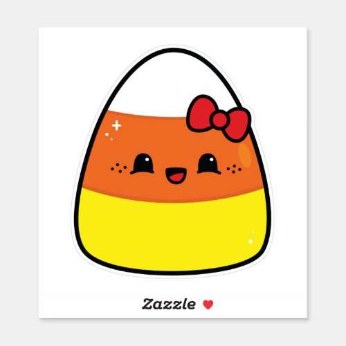 Happy Kawaii Candy Corn Girl for Halloween Sticker