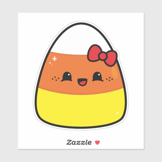 Happy Kawaii Candy Corn Girl for Halloween Sticker (Sheet)