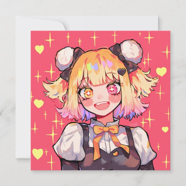 Happy Kawaii Character Party Theme Invitation (Front)