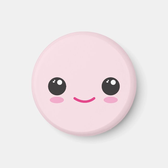 Happy Kawaii Face Magnet (Front)