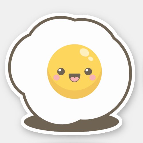 Happy Kawaii Fried Egg Sticker