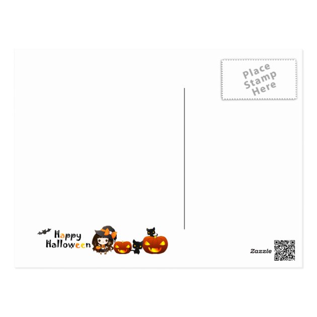 Happy Kawaii Halloween Postcard