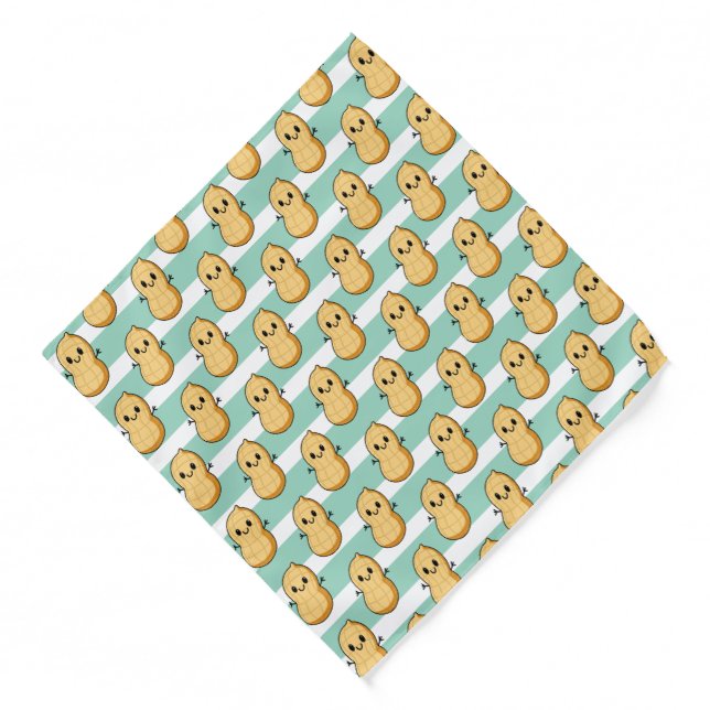 Happy Kawaii Peanut Cartoon – Cute Smiling Nut  Bandana (Front)