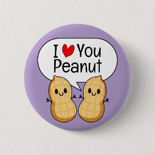 Happy Kawaii Peanut Cartoon – Cute Smiling Nut Button