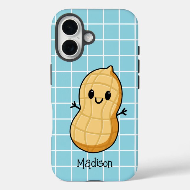 Happy Kawaii Peanut Cartoon – Cute Smiling Nut  Case-Mate iPhone Case (Back)