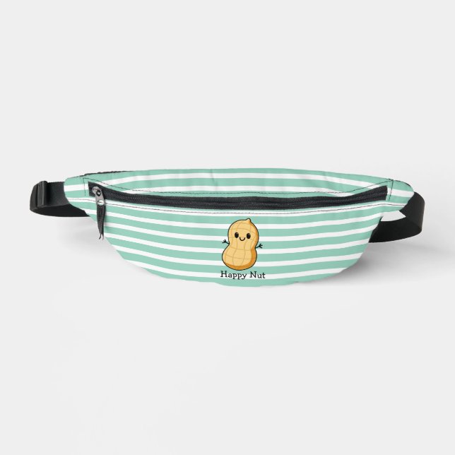 Happy Kawaii Peanut Cartoon – Cute Smiling Nut  Fanny Pack (Front)