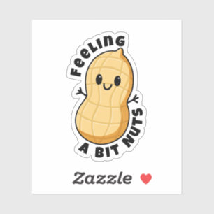 Happy Kawaii Peanut Cartoon – Feeling A Bit Nuts Sticker