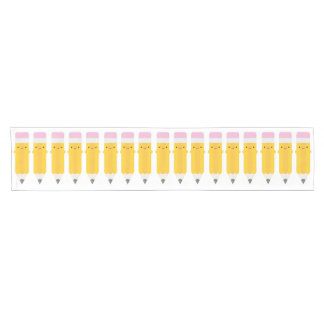 Happy Kawaii Pencils Short Table Runner