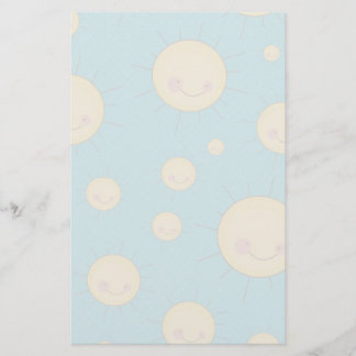 happy kawaii sunny suns pattern stationery