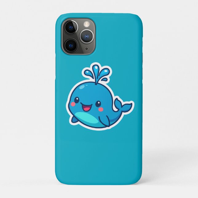 Happy Kawaii Whale Sticker – Cute Ocean Friend Case-Mate iPhone Case (Back)