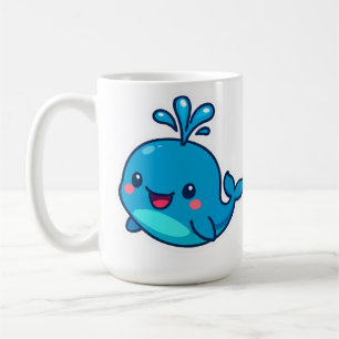 Happy Kawaii Whale Sticker – Cute Ocean Friend Coffee Mug