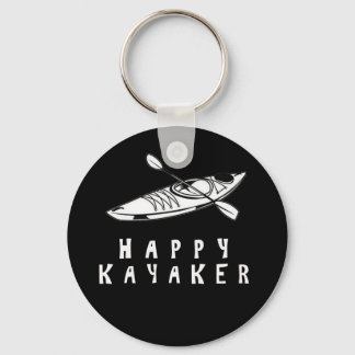 Happy Kayaker paddle kayak boat Keychain