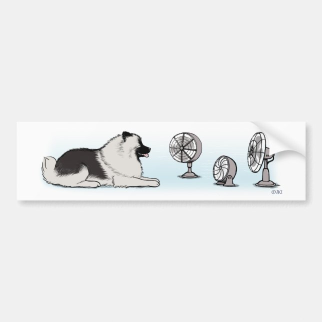 Happy Keeshond with Fans Bumper Sticker (Front)