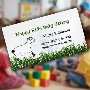Happy Kids Babysitting Business Card Magnet