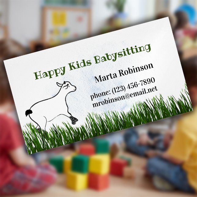 Happy Kids Babysitting Business Card Magnet (Creator Uploaded)