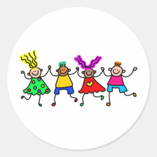 Happy Kids Classic Round Sticker