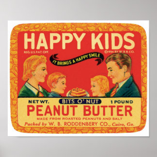 Happy Kids Peanut Butter Cairo Georgia USA Vintage Poster