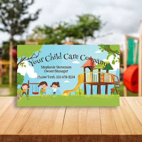 Happy Kids Playground Childcare Daycare Children Business Card