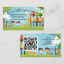 Happy Kids Playground Childcare Daycare QR Code Business Card
