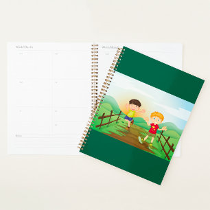 Happy Kids Playing Outdoors Planner