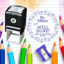 Happy Kids Teacher Says Well Done Personalized Self-inking Stamp