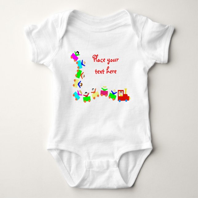 Happy Kids Train Baby Bodysuit (Front)