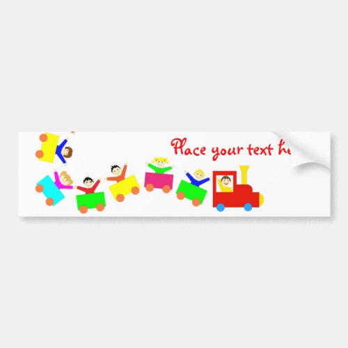 Happy Kids Train Bumper Sticker