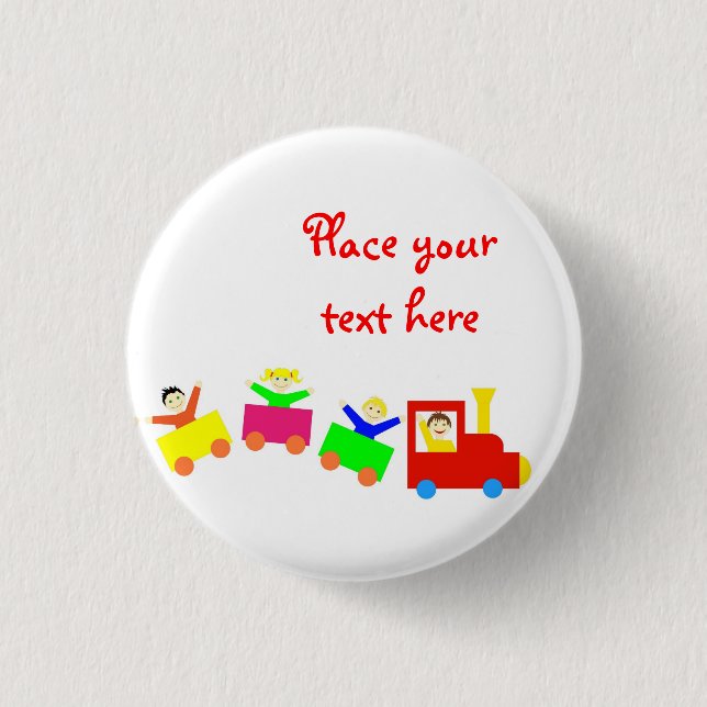 Happy Kids Train Button (Front)