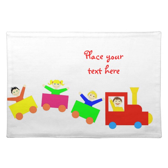 Happy Kids Train Cloth Placemat (Front)