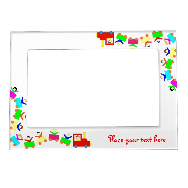 Happy Kids Train Magnetic Photo Frame (Front)