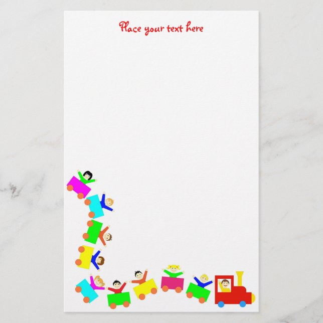 Happy Kids Train Stationery (Front)