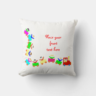 Happy Kids Train Throw Pillow