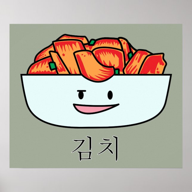 Happy Kimchi Kimchee Bowl - Happy Foods Designs Poster (Front)