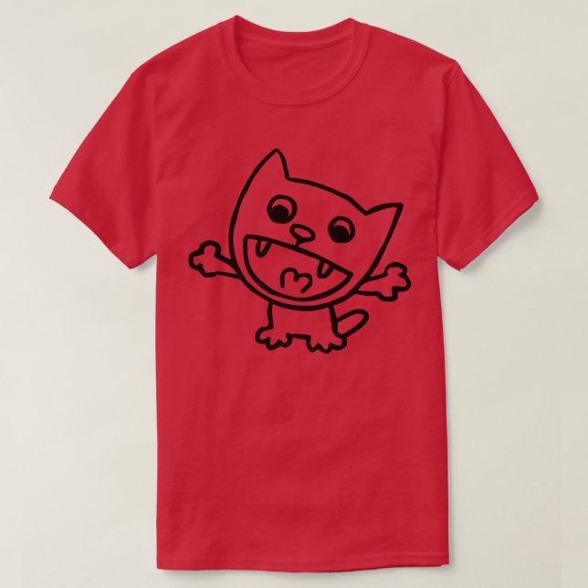 Happy Kitten Cartoon  T-Shirt (Design Front)