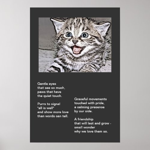 Happy Kitten Photocopy Effects Poster