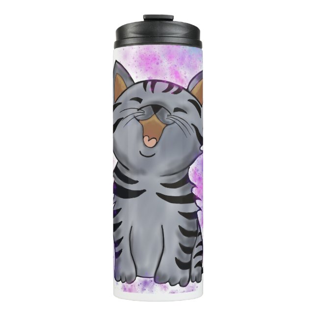 Happy Kitten Thermal Tumbler (Front)