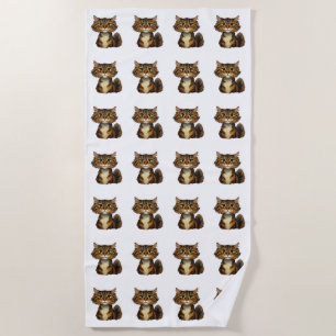 Happy Kitty Beach Towel
