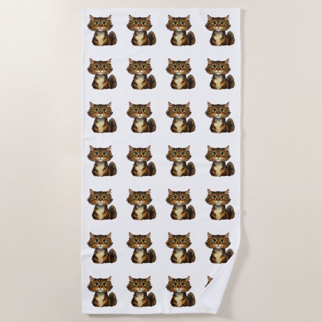 Happy Kitty  Beach Towel (Front)