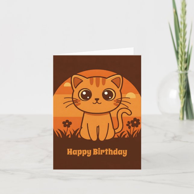 Happy Kitty Birthday - Customizable Card (Front)