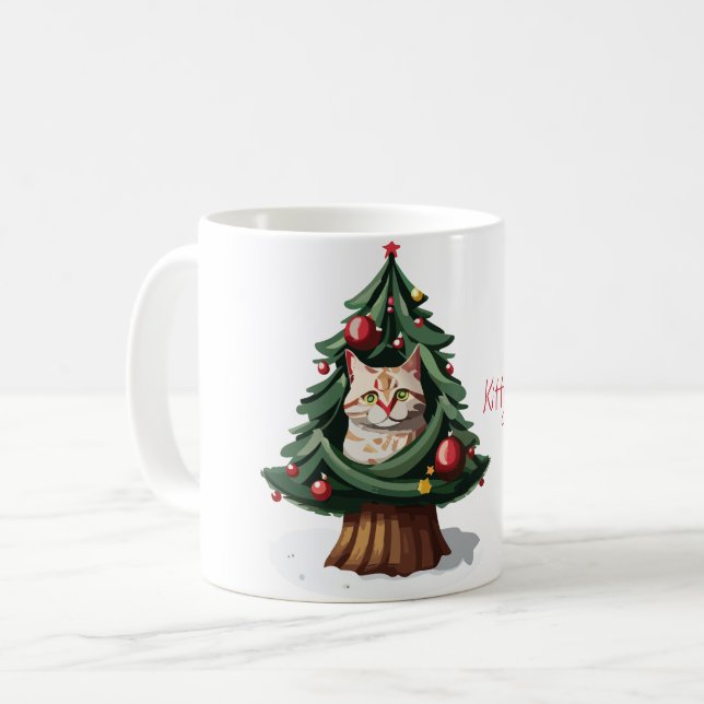 Happy Kitty Christmas Coffee Mug (Front Left)