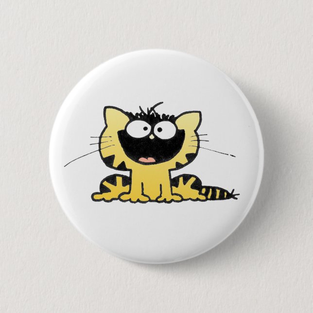 Happy-Kitty Pinback Button (Front)