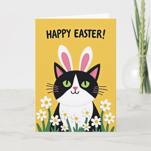 Happy Kitty Springtime Card (Front)