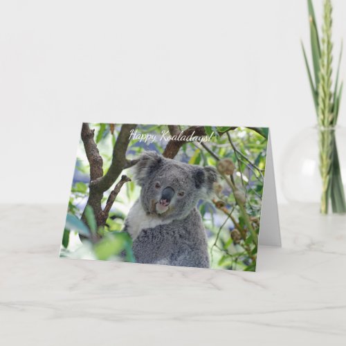 Happy Koaladays adorable koala Christmas card