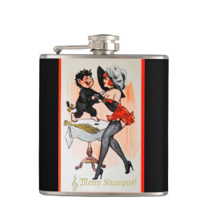 Happy Krampus with Temptress Vintage Christmas Flask